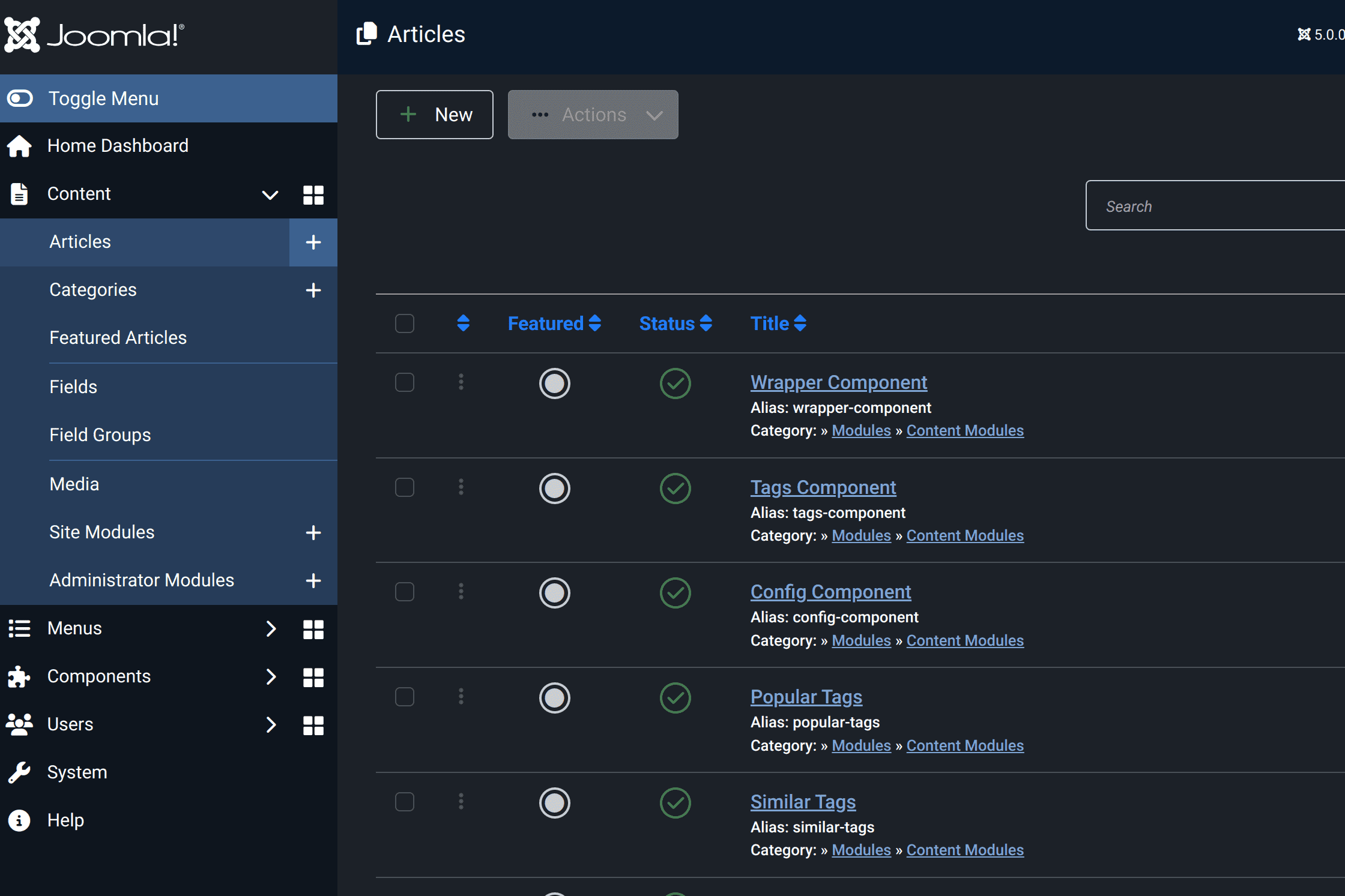 Innovative Joomla 5 dashboard showcasing advanced web development capabilities